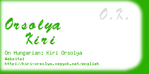 orsolya kiri business card